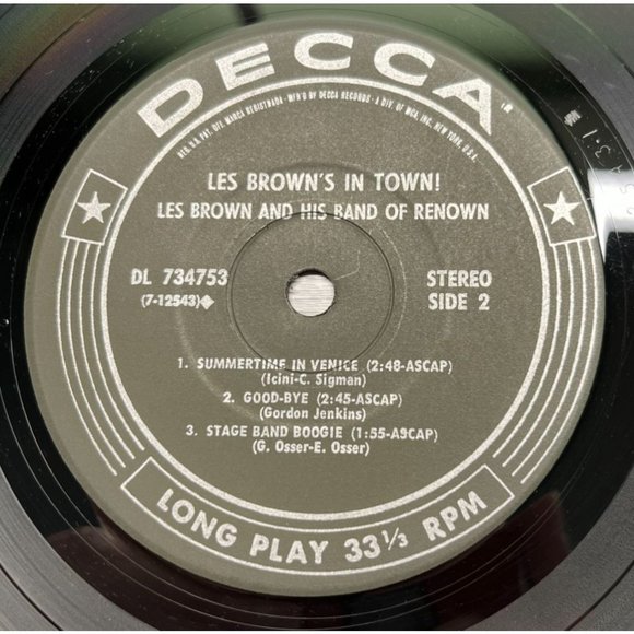 Les Brown's In Town Compact 33 Jukebox 7" Record DECCA DL 74607 Jazz Big Band - Picture 4 of 6